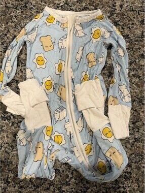 Little Sleepies Breakfast Buddies Bamboo Zippy Pajamas One piece 6-12 Months